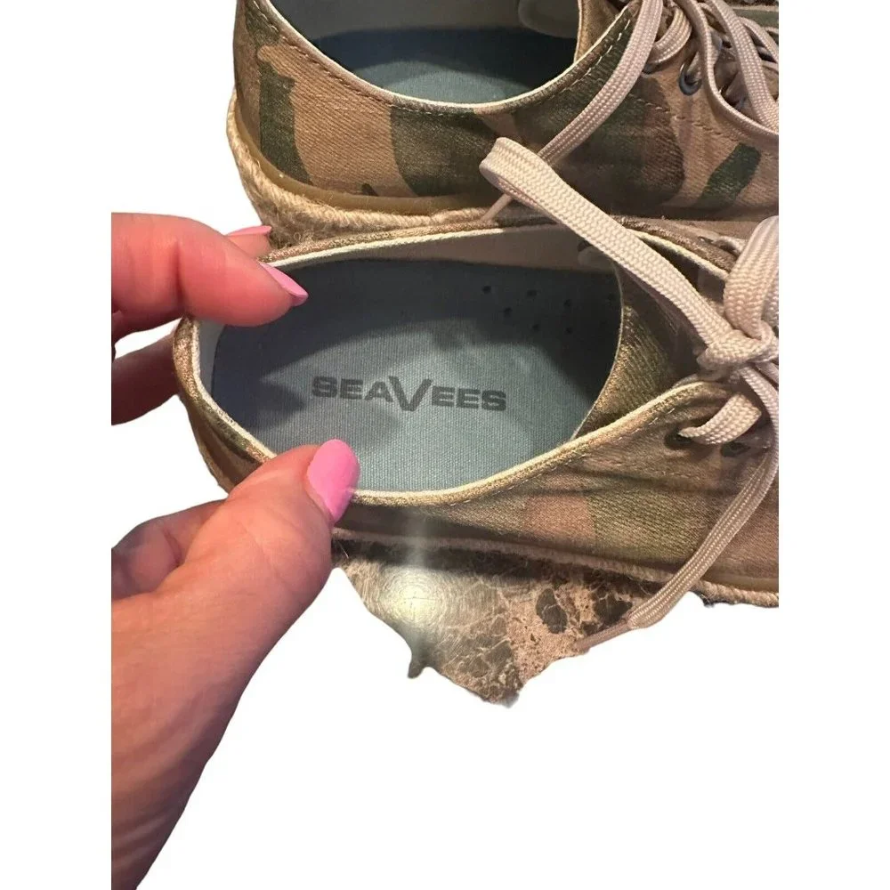 SeaVees Coronado Espadrille Distressed Twill Women’s Shoes Khaki camouflage US 7